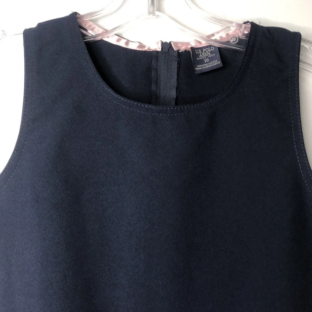 U.S. POLO ASSOCIATION NAVY SCHOOLGIRL PLEATED DRESS GIRLS SIZE 10